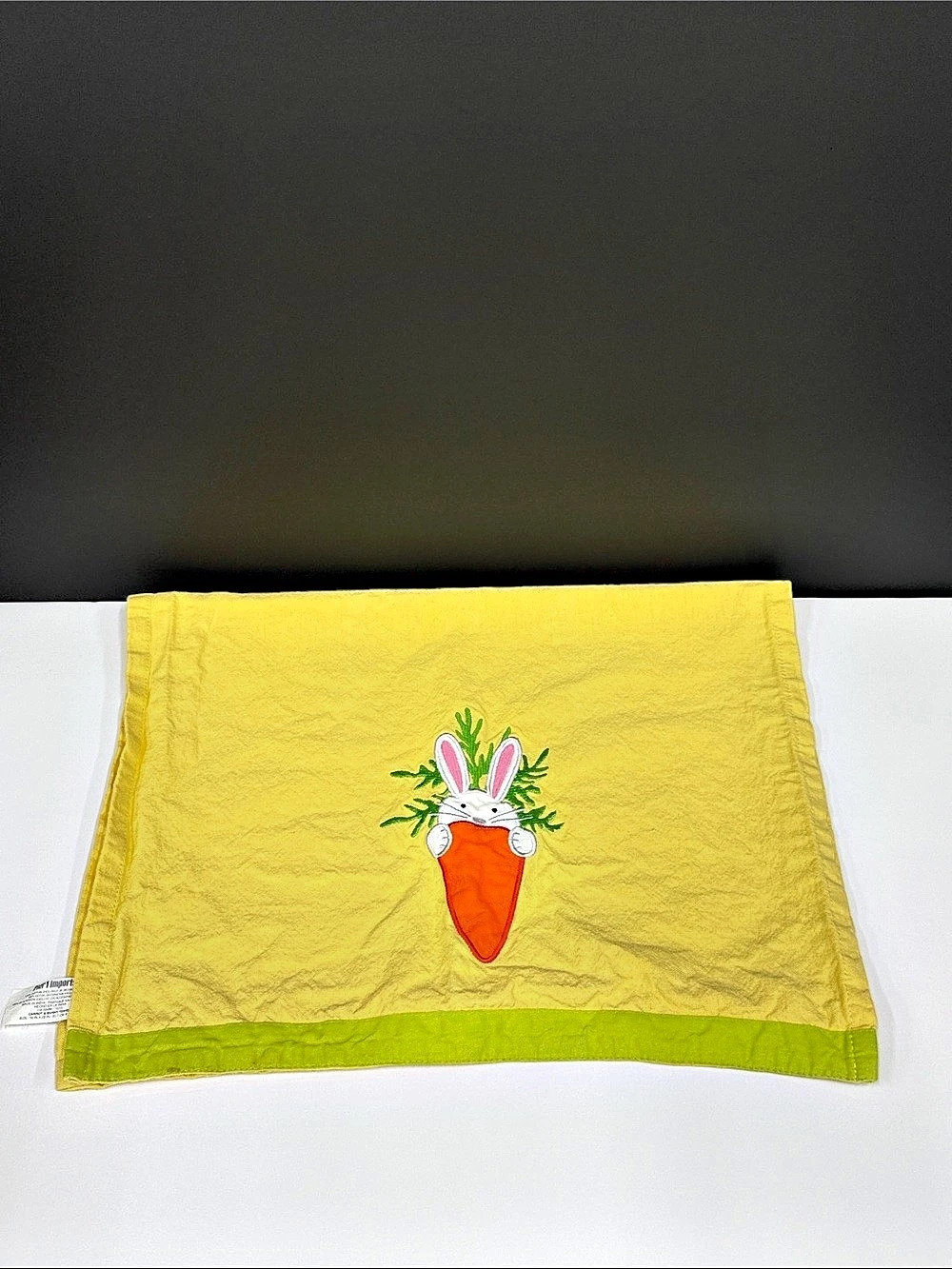 Pier 1 Imports Carrot & Bunny Easter Kitchen Towel 2013 Cotton 18x28
